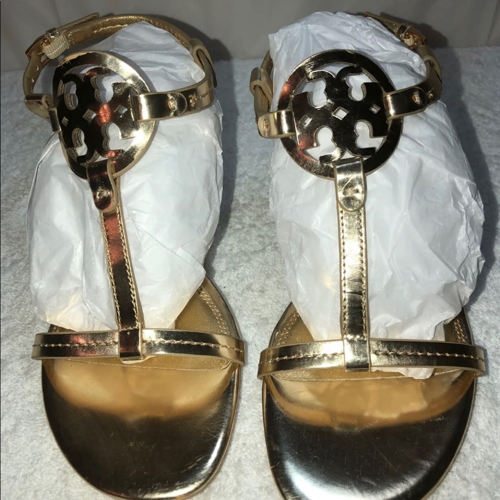 Tory Burch Gold Heeled Sandals